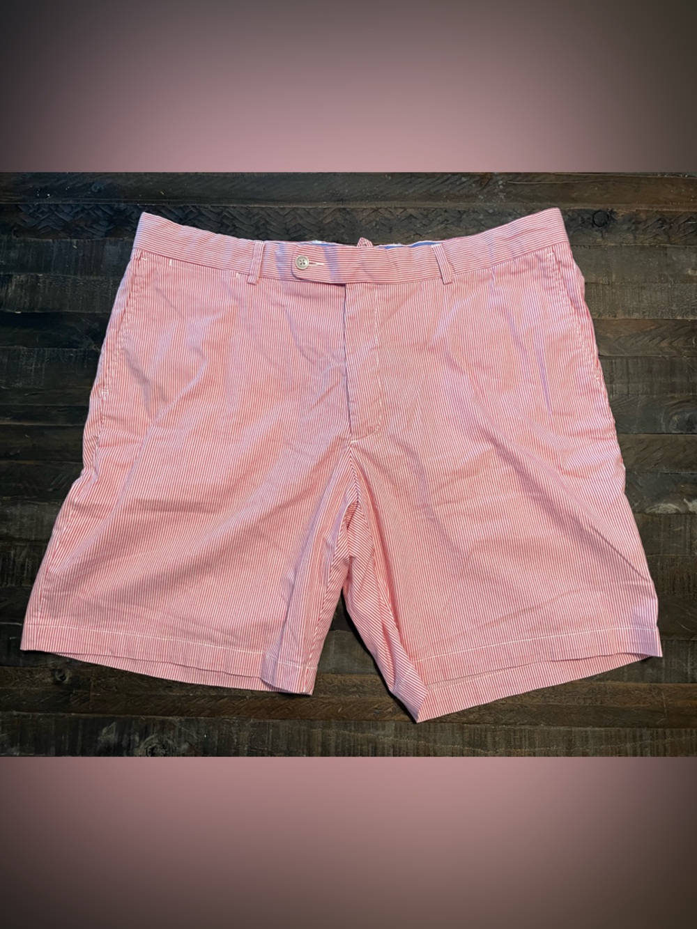 Peter Millar Men’s Pink/Red Striped Rare 2018 US Open Logo Golf Shorts Size 38